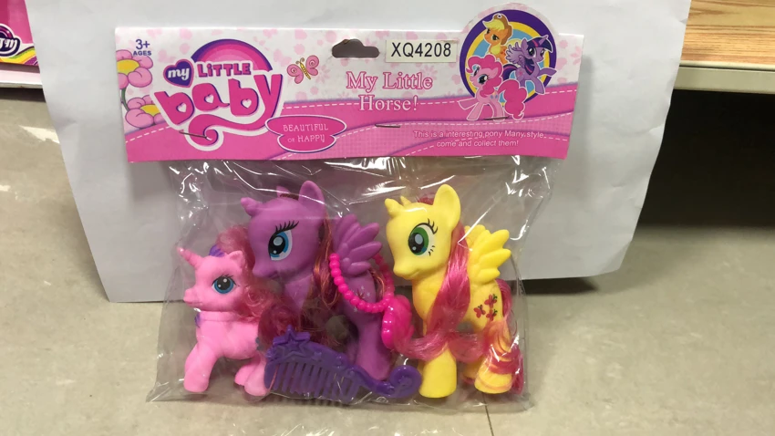 3 horses comb necklace, OPP bag