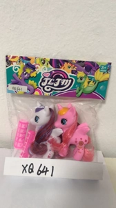 Two Small Horned Horses, Circle Hair Clip