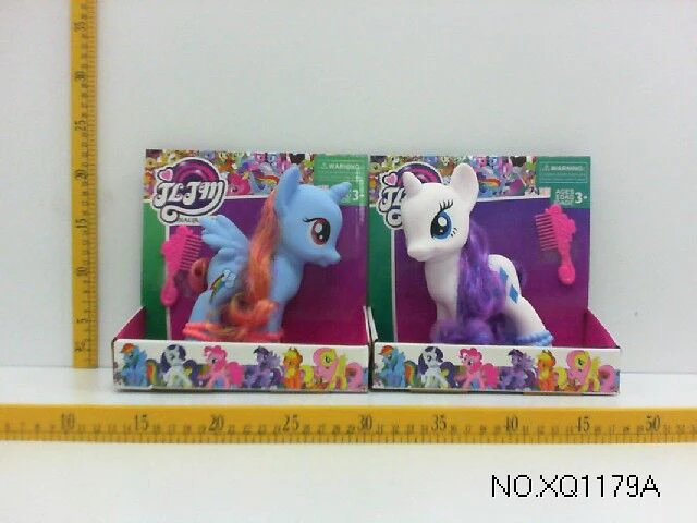 Rubber small Pony Horses with comb and shoes