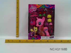 Two Pony Horses with shoes, bag, clip, bracelet