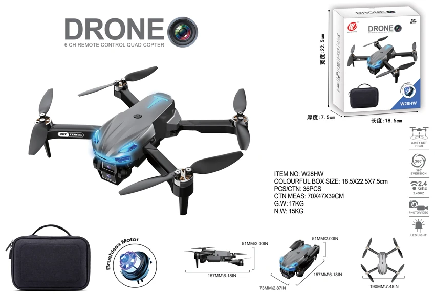 Novel foldable, 2.4G brushless motor quadcopter, altitude hold with WIFI dual cameras, optical flow positioning