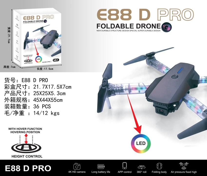 Novel foldable, 2.4G quadcopter, altitude hold with WIFI HD single camera, single battery