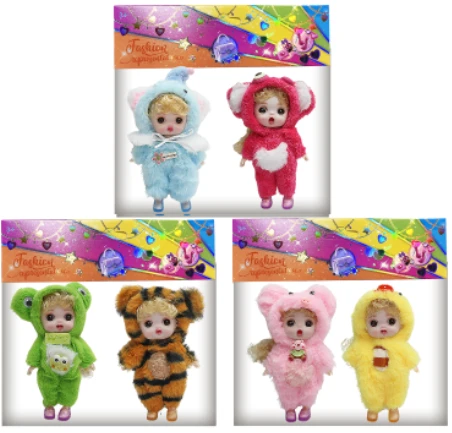 【English】4.5 inch OB11 doll 13 cm 13 joints real 3D comic eye fashion cartoon loli doll three mixed outfits