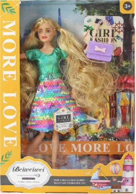 [Beiweiwei] 11-inch, 11 joints, solid body, printed eyes, fashion exquisite Barbie doll + handbag