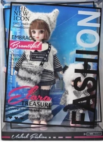 [Beiweiwei] 12-inch 30cm, 13 joints, solid body, 3D eyes, fashion exquisite black outfit sister loli doll + 6-inch mini loli
