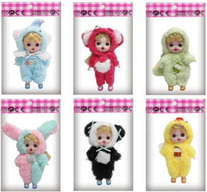 【English】4.5 inch OB11 doll 13 cm 13 joints real 3D comic eye fashion cartoon loli doll three packs