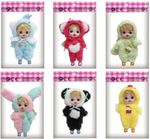 【English】4.5 inch OB11 doll 13 cm 13 joints real 3D comic eye fashion cartoon loli doll three packs