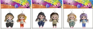 [English] 6 inches 15 cm 13 joints Real expression face fashionable cute big face cute baby loli doll keychain two pack three mixed