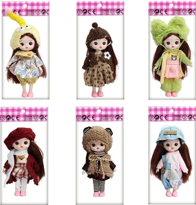 6 inch OB11 doll 17 cm 13 joints real 3D comic eye fashion cartoon loli doll A variety of mixed outfits