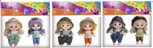 6-inch 15cm, 13 joints, solid body, expressive face, fashion cute big-face loli doll, 2-pack, 3 styles assorted