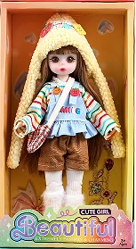 12-inch 30cm, 13 joints, solid body, 3D comic eyes, fashion cartoon candy hat loli doll