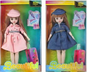 12-inch 30cm, 13 joints, solid body, 3D comic eyes, fashion cartoon green hat loli doll, 2 styles assorted