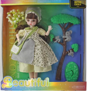 12-inch 30cm, 13 joints, solid body, 3D eyes, fashion exquisite forest style loli doll + accessories
