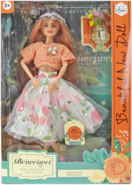 [Beiweiwei] 11-inch, 11 joints, solid body, printed eyes, fashion exquisite ponytail Barbie doll with hair accessory + hat