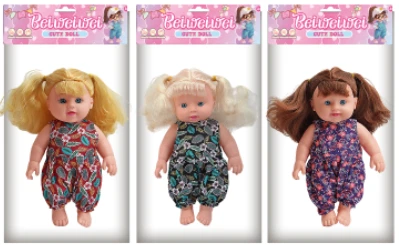 [Beiweiwei] 14-inch 30cm, 5 joints, vinyl body, 3D real eyes, bent legs, floral outfit expressive fat baby doll + 4-tone IC (AG132), 3 styles assorted