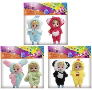 【English】4.5 inch OB11 doll 13 cm 13 joints real 3D comic eye fashion cartoon loli doll three mixed outfits