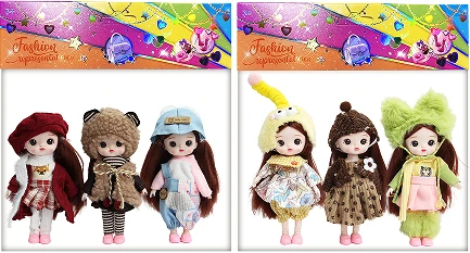 [English] 6 inch OB11 doll 17 cm 13 joints real 3D comic eye fashion cartoon loli doll three packs mixed with a variety of styles