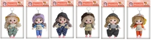[English] 6 inches 15 cm 13 joints Real expression face fashionable cute big face cute baby loli doll keychain A variety of mixed outfits