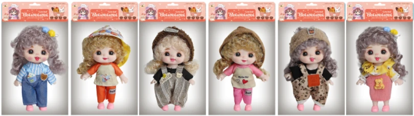6-inch 15cm, 13 joints, solid body, expressive face, fashion cute big-face loli doll, assorted styles