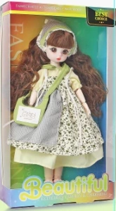 12-inch 30cm, 13 joints, solid body, 3D comic eyes, fashion cartoon hair band, forest style loli doll