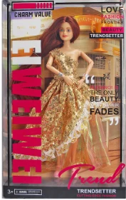 [Beiweiwei] 11-inch, 11 joints, solid body, printed eyes, fashion exquisite Barbie doll + hat