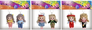 6-inch 15cm, 13 joints, solid body, expressive face, fashion cute big-face loli doll + keychain, 2-pack, 3 styles assorted
