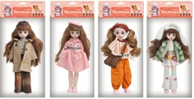 12-inch 30cm, 13 joints, solid body, 3D comic eyes, fashion cartoon hat loli doll, 4 styles assorted