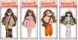 12-inch 30cm, 13 joints, solid body, 3D comic eyes, fashion cartoon hat loli doll, 4 styles assorted
