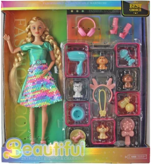 [Beiweiwei] 11-inch, 11 joints, solid body, printed eyes, fashion exquisite Barbie doll + accessories