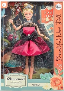 [Beiweiwei] 11-inch, 11 joints, solid body, printed eyes, fashion exquisite Barbie doll with crown