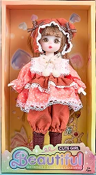 12-inch 30cm, 13 joints, solid body, 3D comic eyes, fashion cartoon orange hat loli doll