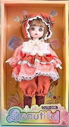 12-inch 30cm, 13 joints, solid body, 3D comic eyes, fashion cartoon orange hat loli doll