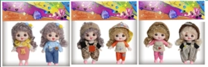 6-inch 15cm, 13 joints, solid body, expressive face, fashion cute big-face loli doll, 2-pack, 3 styles assorted