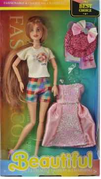 [Beiweiwei] 11-inch, 11 joints, solid body, printed eyes, fashion exquisite casual Barbie doll + dress + hat
