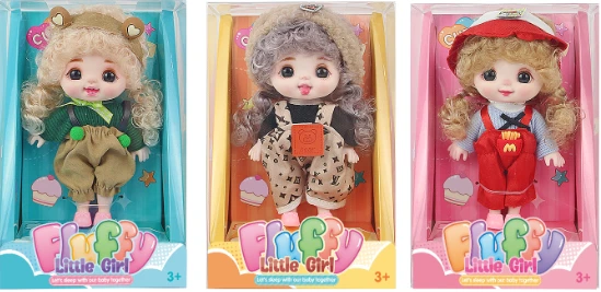 6-inch 15cm, 13 joints, solid body, expressive face, fashion cute loli doll, 3 styles assorted