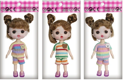 【English】4.5 inch OB11 doll 13 cm 13 joints real 3D comic eye fashion cartoon loli doll three mixed outfits
