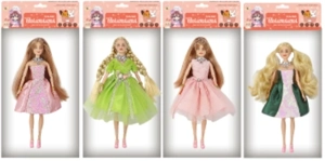 11-inch 30cm, 11 joints, solid body, printed eyes, fashion long hair dress Barbie doll, 4 styles assorted