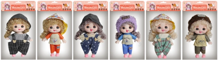 6-inch 15cm, 13 joints, solid body, expressive face, fashion cute big-face loli doll, assorted styles
