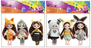 [English] 6 inch OB11 doll 17 cm 13 joints real 3D comic eye fashion cartoon loli doll three packs mixed with a variety of styles