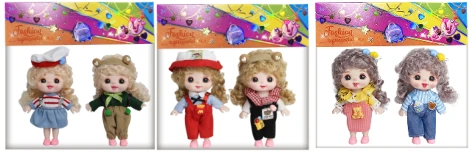 [English] 6 inches 15 cm 13 joints Real expression face fashionable cute big face cute baby loli doll two packs three mixed