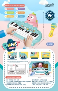 Mainan Papan Kekunci Elektronik Muzik Dinosaurus