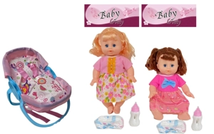 14 Inch Empty Body Bendable Leg Doll Drink & Pee 4-Tone IC with Multi-Function Crib + Diaper + Feeding Bottle