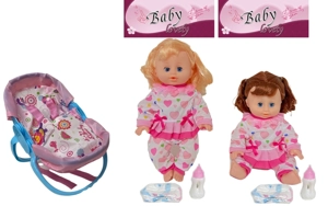 14 Inch Empty Body Bendable Leg Doll Drink & Pee 4-Tone IC with Multi-Function Crib + Diaper + Feeding Bottle