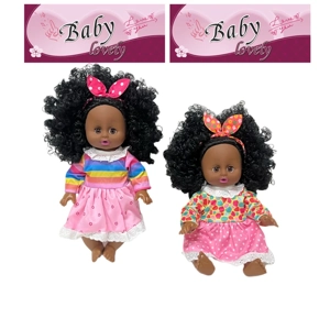 14 Inch Cute Black Empty Body Bendable Leg Doll