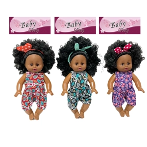 14 Inch Cute Black Empty Body Bendable Leg Doll