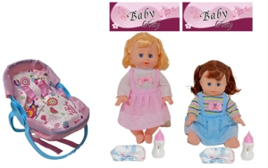 14 Inch Empty Body Bendable Leg Doll Drink & Pee 4-Tone IC with Multi-Function Crib + Diaper + Feeding Bottle