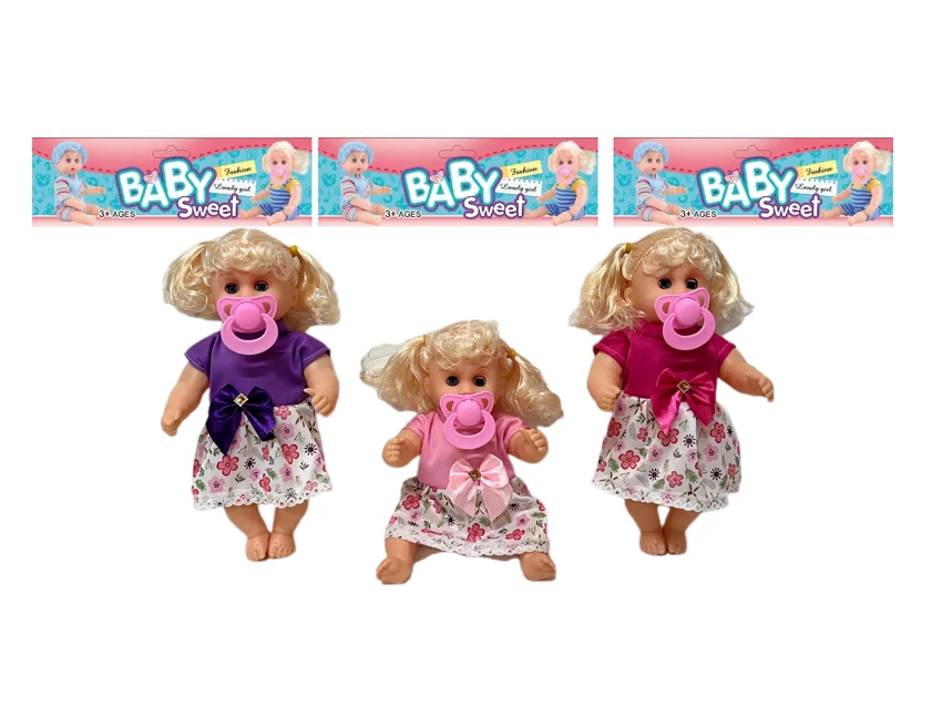 12 Inch High Quality Empty Body Bendable Leg Pacifier Girl Doll
