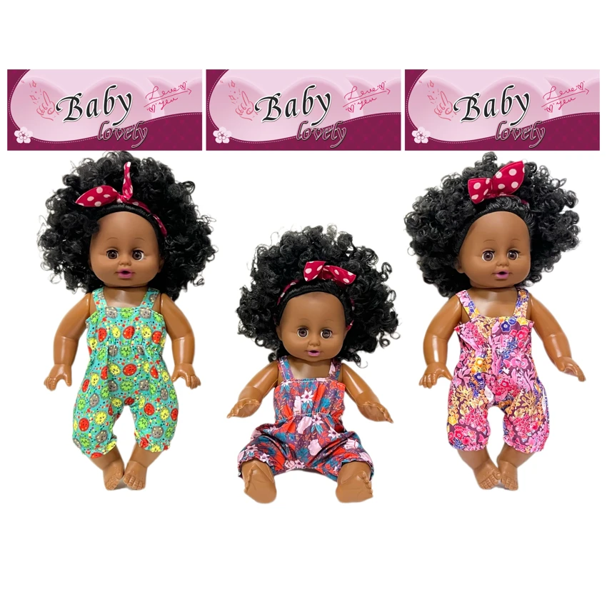 14 Inch Cute Black Empty Body Bendable Leg Doll