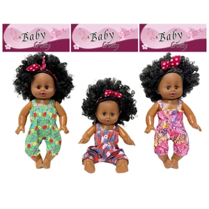 14 Inch Cute Black Empty Body Bendable Leg Doll