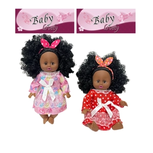 14 Inch Cute Black Empty Body Bendable Leg Doll